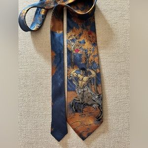 Vintage Moschino Sagittarius jacquard silk novelty neck tie